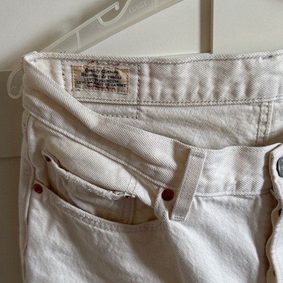 Levi's Women's White Straight Leg Jeans 501 90s - Picture 4 of 6